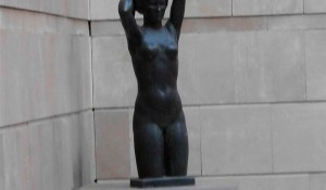 Female nude holding her hair
